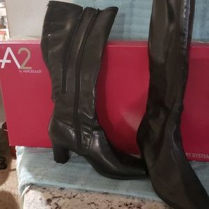Black Leather Winter Boots